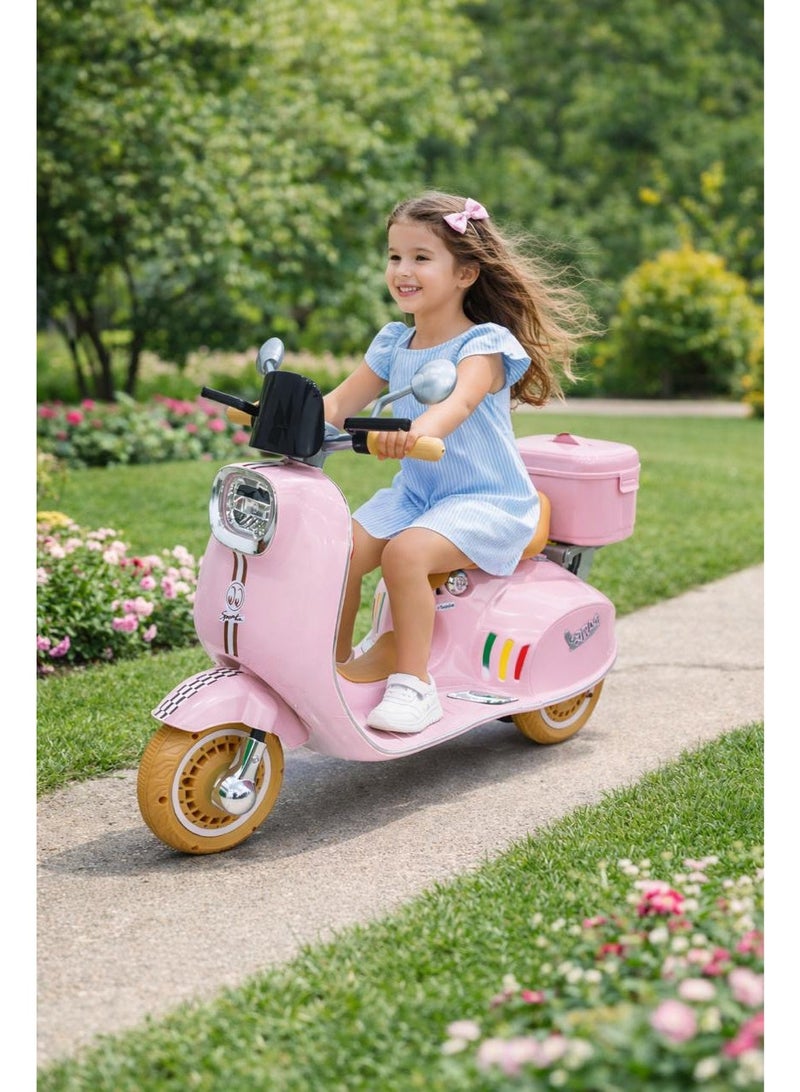 DEHKAH 6V Kids Ride-On Motorcycle Trike with Training Wheels, LED Lights & Music - Electric Motorbike for Toddlers & Boys/Girls - Image 1